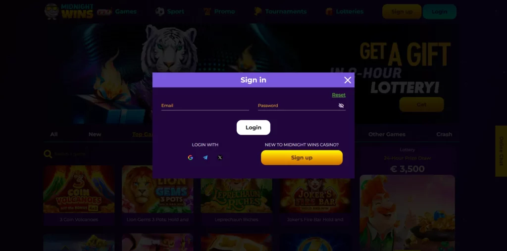 midnight wins login