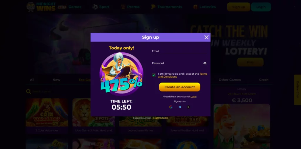 midnight wins registration